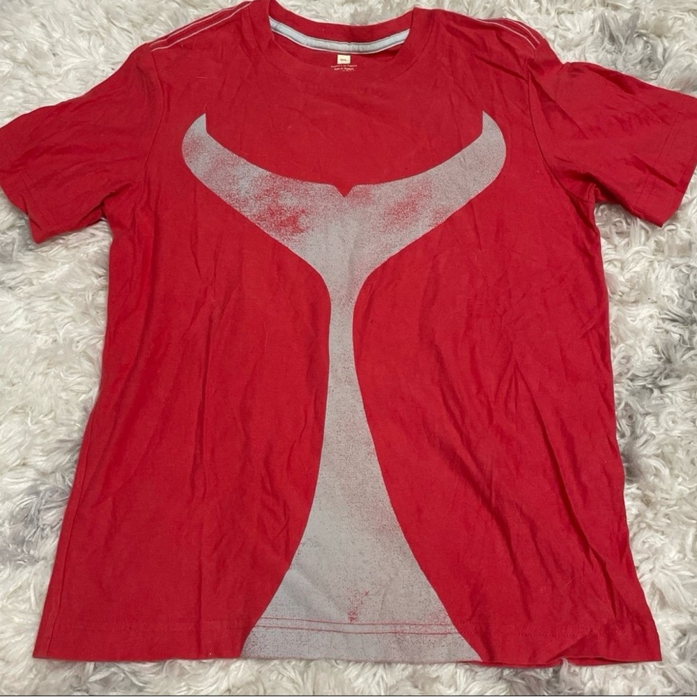 Tea Collection Red Whale Tail Tee size 10 youth